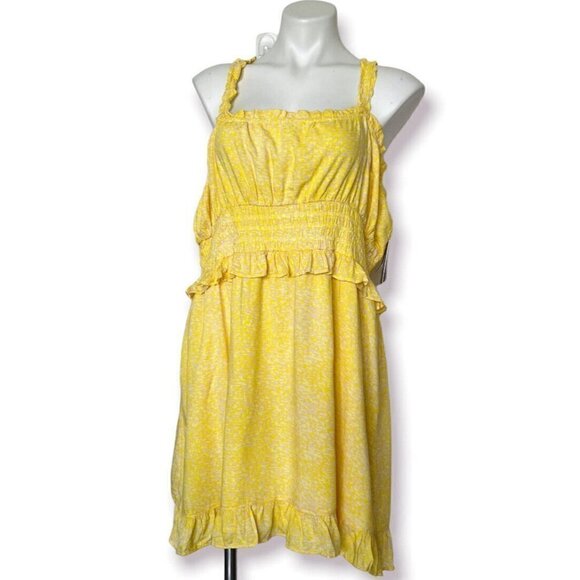 Nordstrom BP Sundress Mini Dress Plus Size 1X Yellow & Pink Sleeveless NEW - Picture 3 of 12